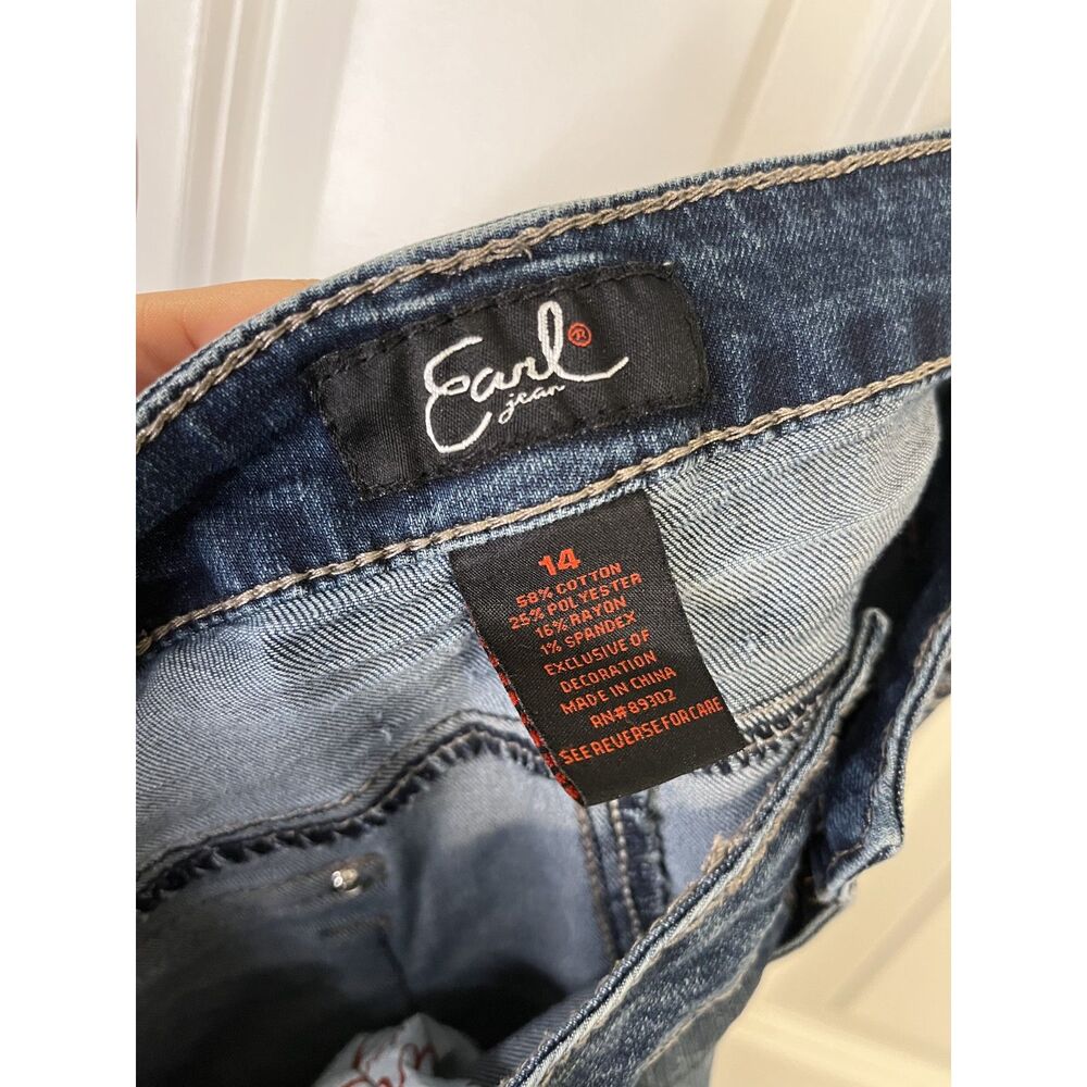 Earl Jeans Embellished Flap Pocket Jeans Size 14 - Picture 4 of 4